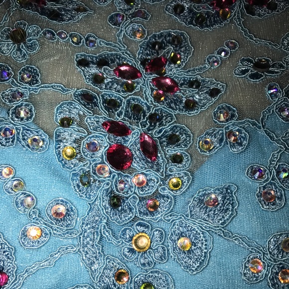 Two piece semi-formal floral/lace short dress - Picture 4 of 6